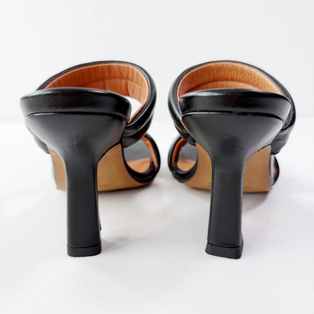 L'Intervalle Woman Black Leather Strappy Slip-On Mule Heel Sandal EU38 Classic - Picture 5 of 7
